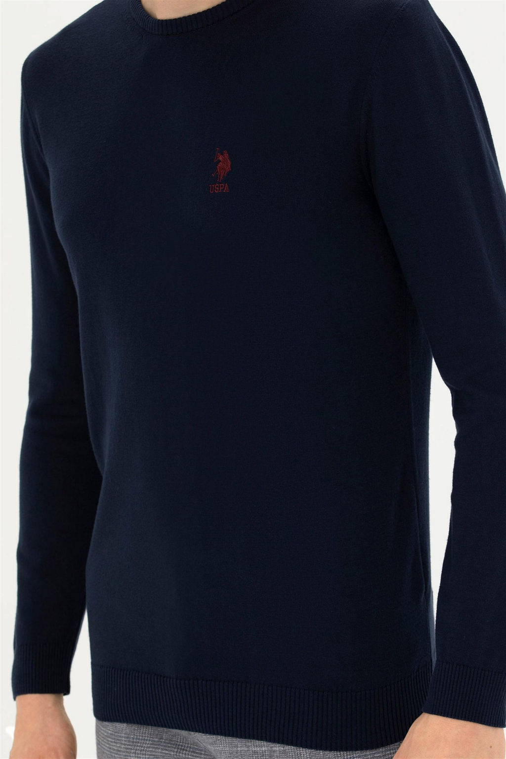 Мужской темно-синий базовый свитер - U.s. polo assn фото 6