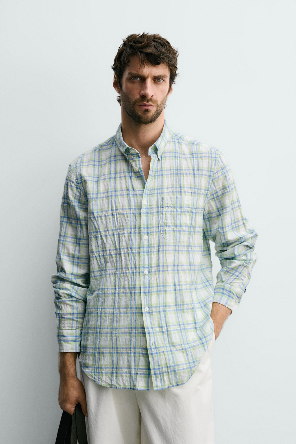 BERMUDA RELAXED FIT LINO - VISCOSA / Negro - Zara фото 12
