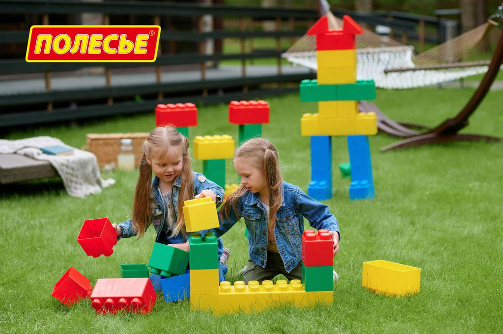 Конструктор строительный XXL, 45 элементов + соединитель (45 элементов) - Полесье фото 9