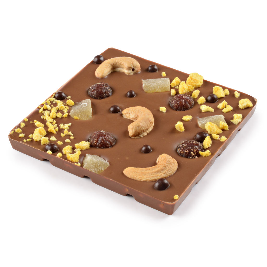 Шоколад молочный с украшением Кешью, ананас, апельсин 75 гр - Chokodelika фото 3