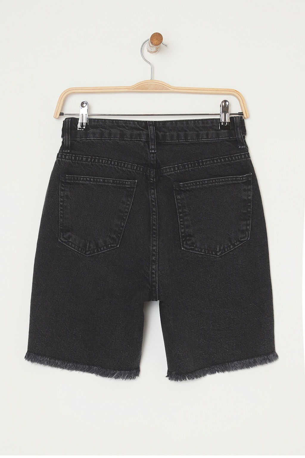 TRENDYOLMILLA Siyah Yuksek Bel Dugme Detayl? Denim Sort TWOSS25SR00204 фото 6