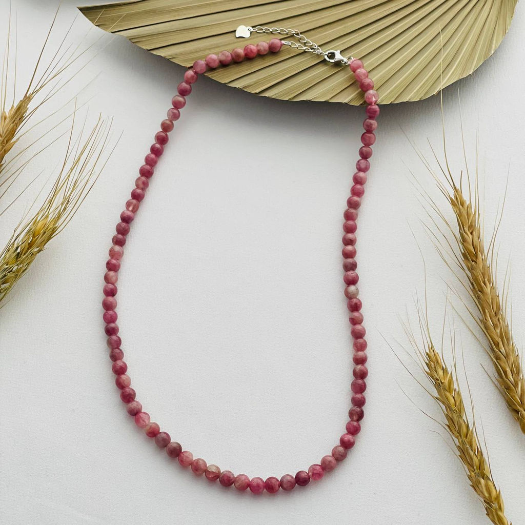 Бусы из розового Турмалина