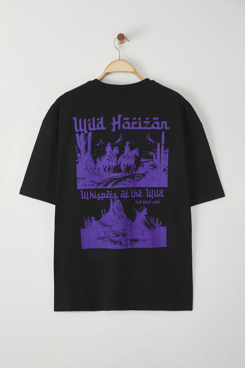 TRENDYOL MAN Siyah Oversize/Genis Kesim %100 Pamuklu Bask?l? T-Shirt TMNSS25TS00119 - Trendyolmilla фото 9