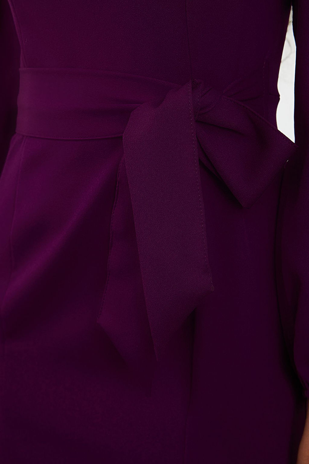 Mor Kusakl? Vucudu Saran Midi Dokuma Elbise TWOAW23EL00895