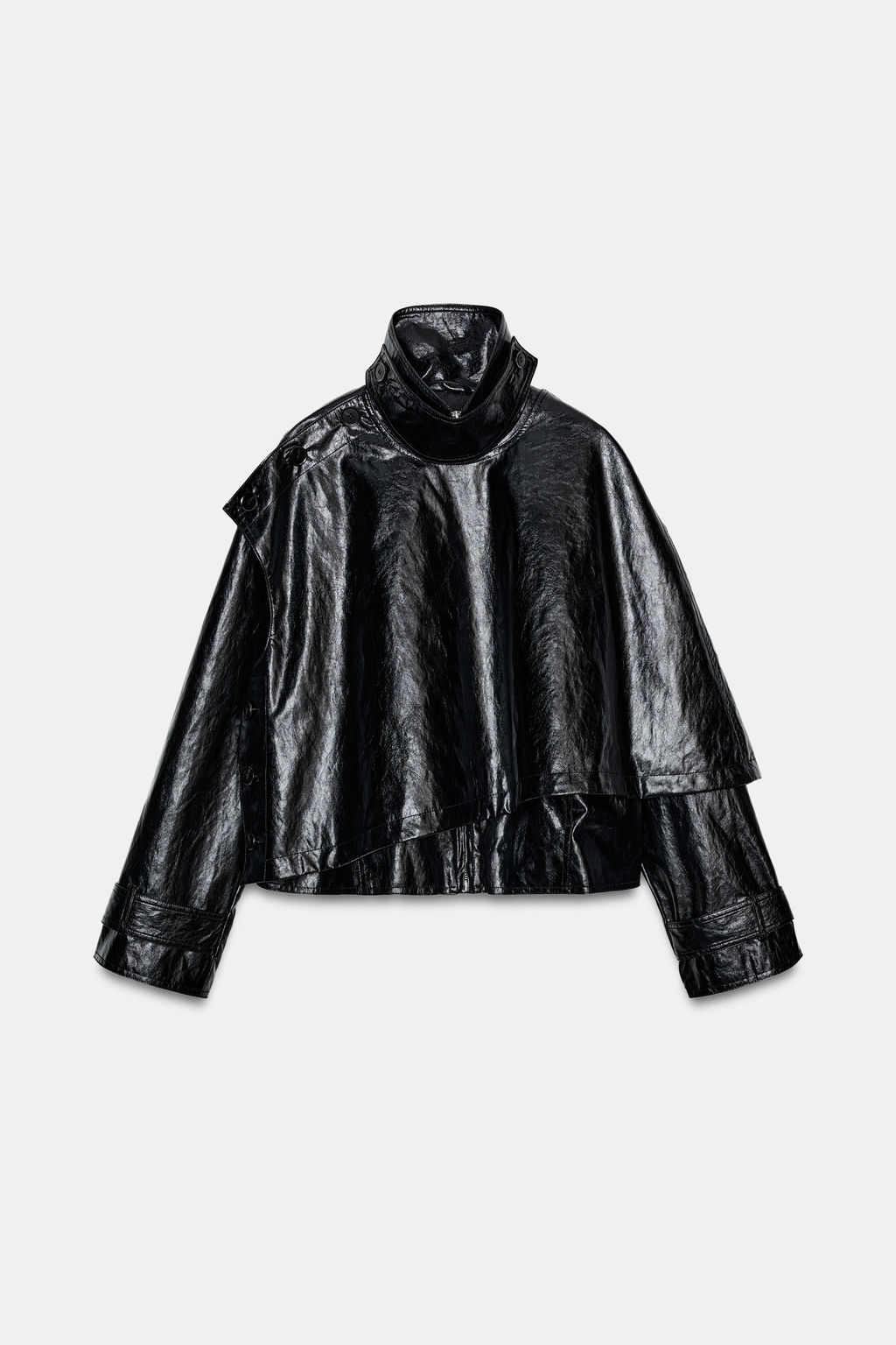 LEATHER EFFECT JACKET WITH SCARF ZW COLLECTION - Zara фото 6