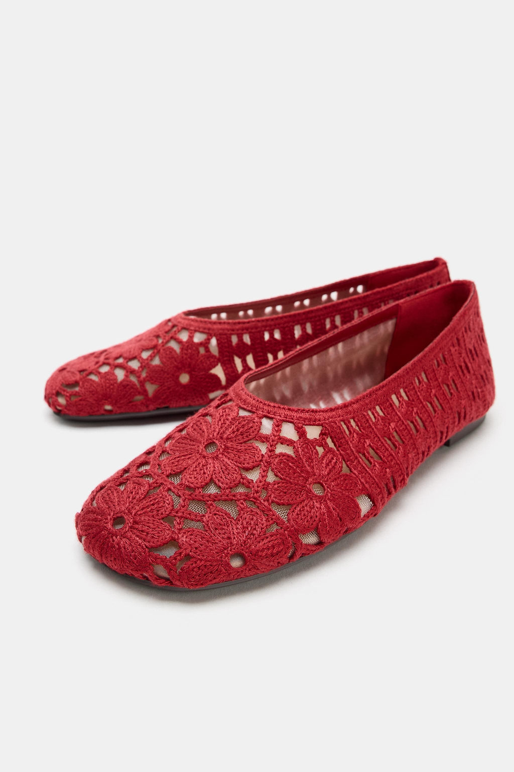 BAILARINA CROCHET FLORES / Rojo - Zara фото 4