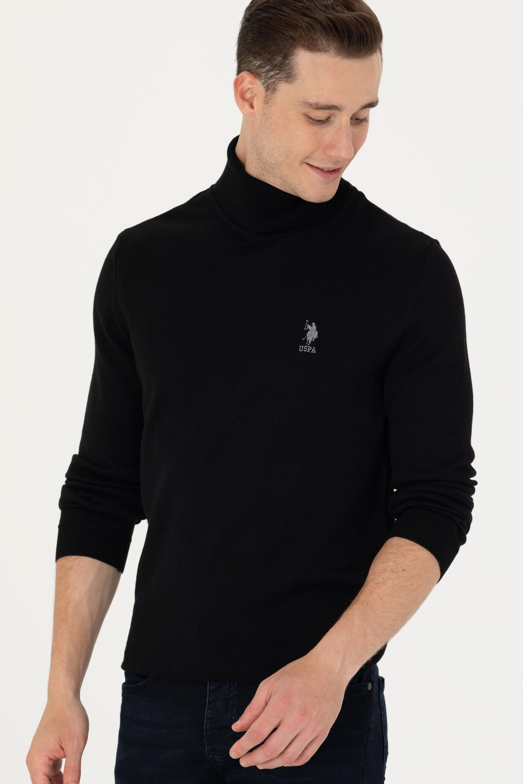 Мужской черный базовый свитер - U.s. polo assn фото 16
