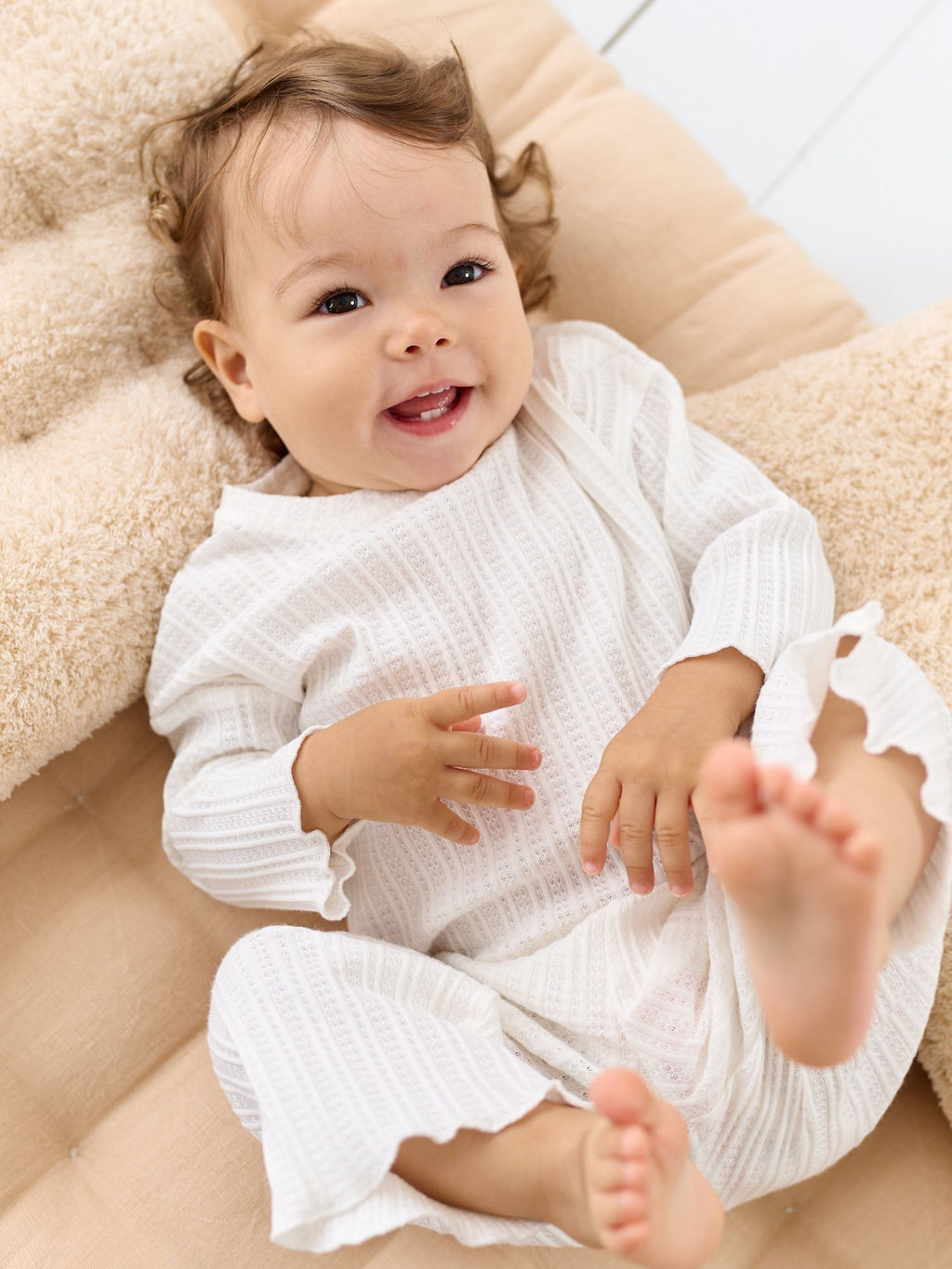 Пижама Молоко из ажурного хлопка 0+