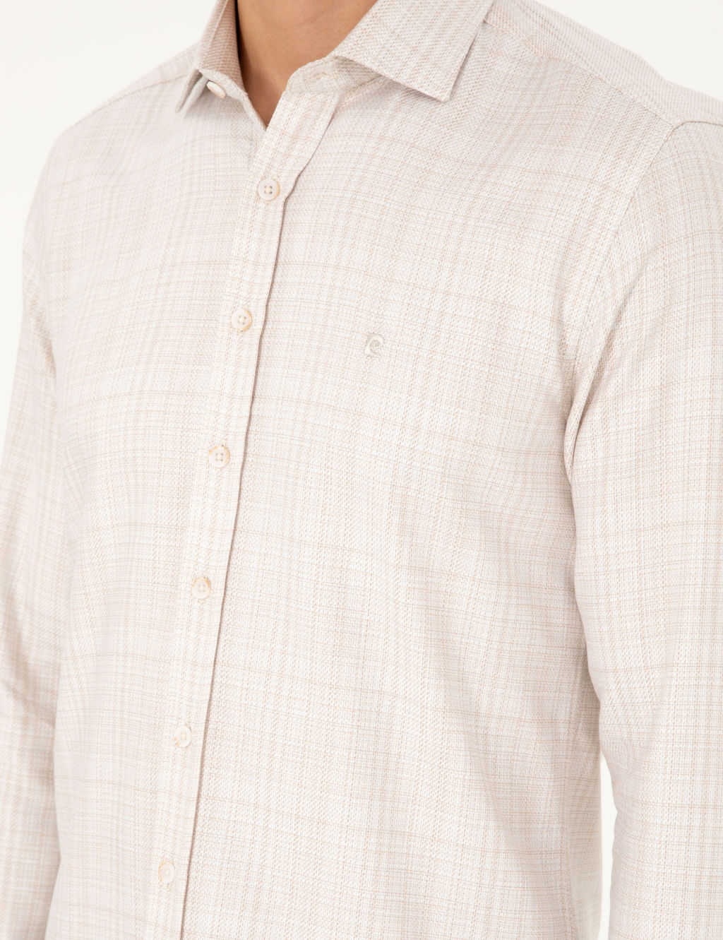 Bej Slim Fit Uzun Kollu G_mlek