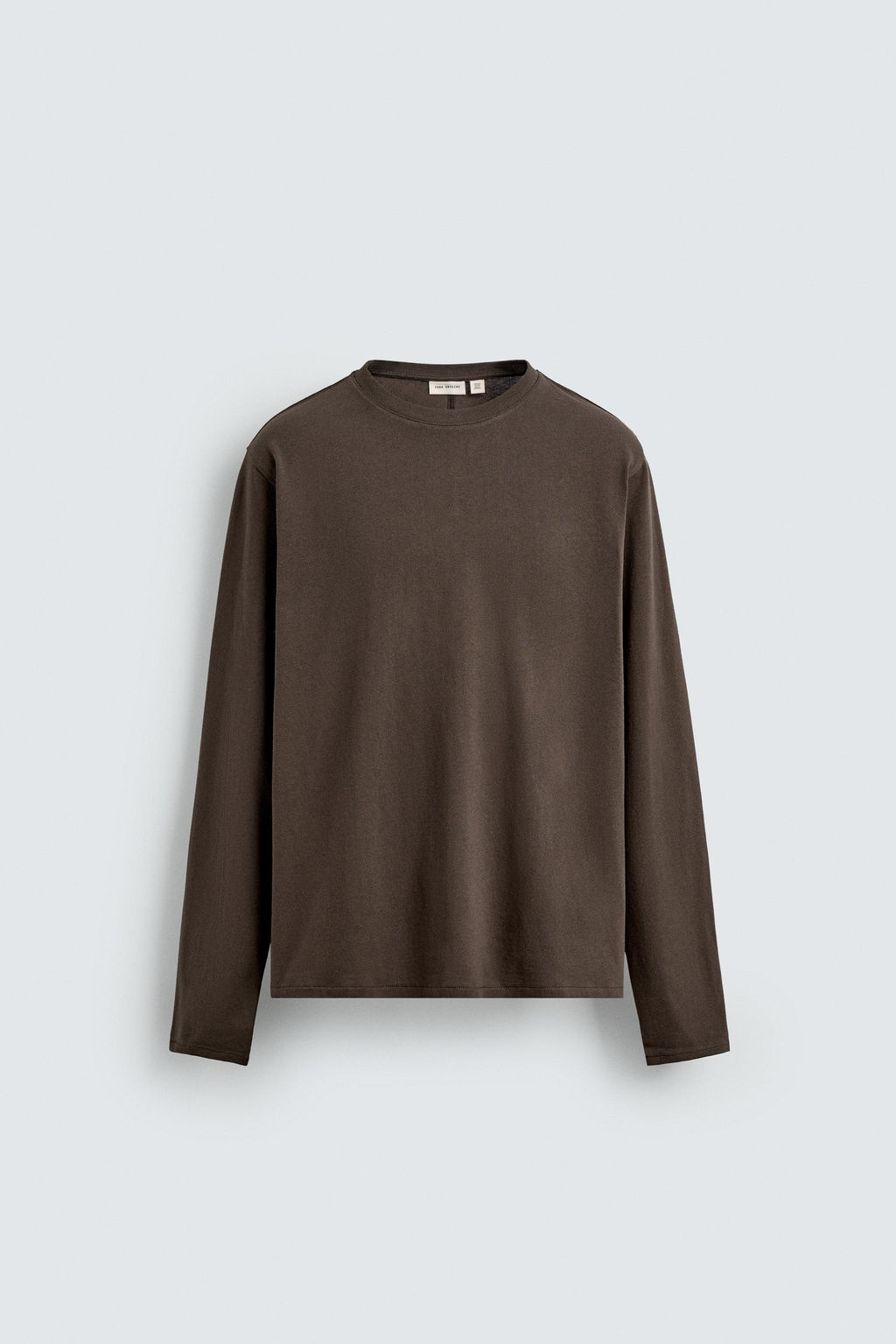 CAMISETA MEDIUM WEIGHT MANGA LARGA ORIGINS / Marr?n - Zara фото 7