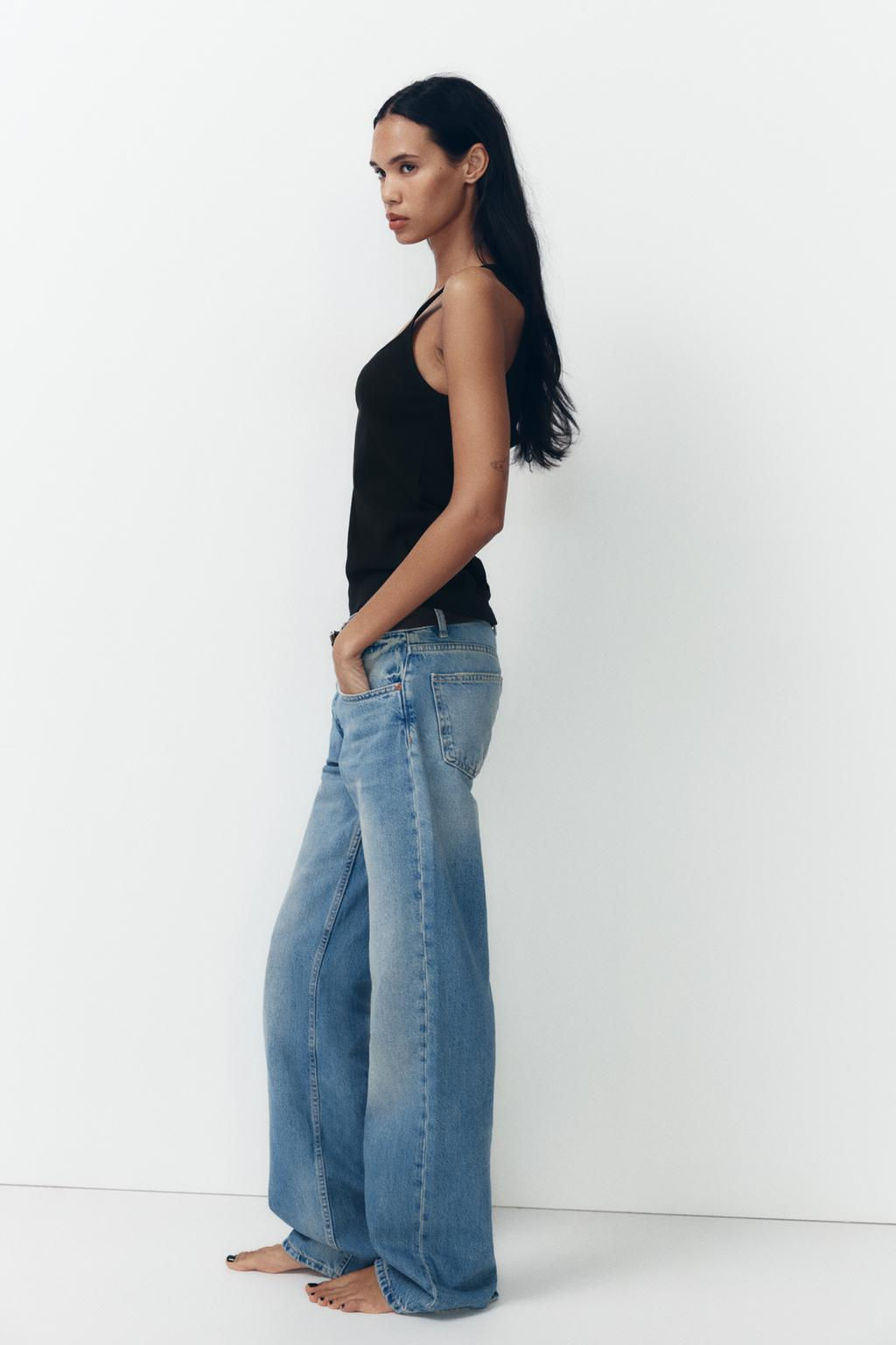 TRF WIDE-LEG MID-RISE FULL LENGTH JEANS - Zara фото 6