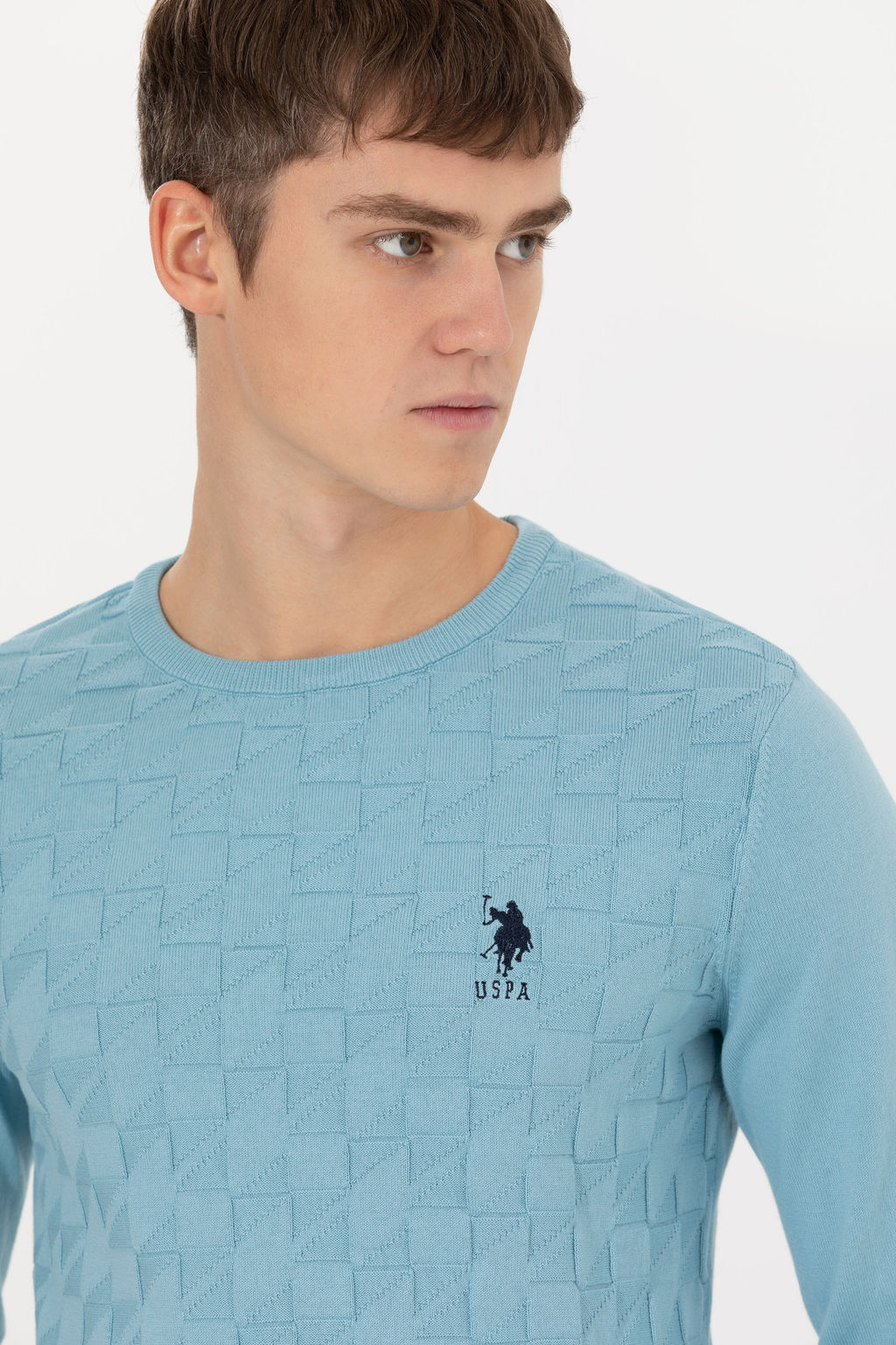 Мужской синий трикотажный свитер Basic - U.s. polo assn фото 19