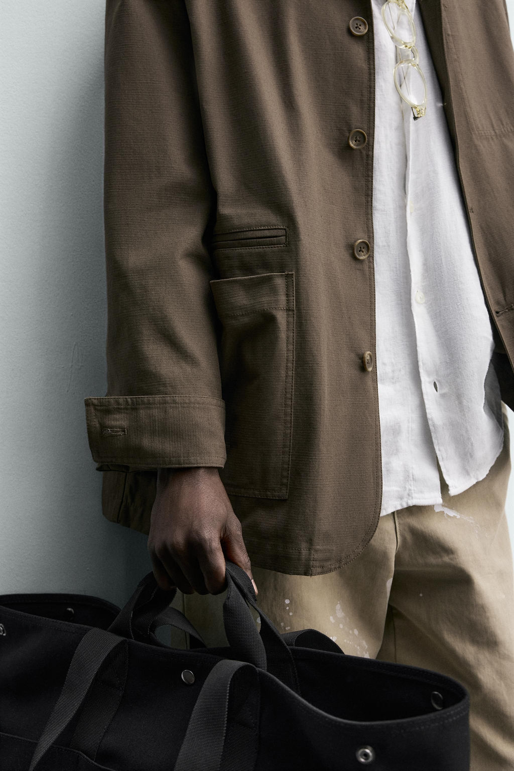 SOBRECAMISA RELAXED FIT ALGOD?N / Marr?n - Zara фото 5