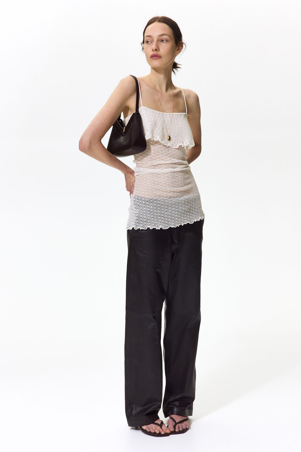 Top en punto pointelle con tirantes espagueti - H&m фото 2