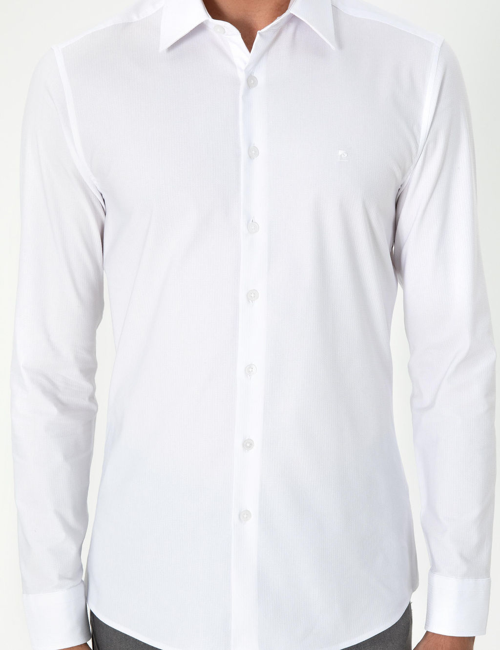 Рубашка Slim Fit белая с длинным рукавом