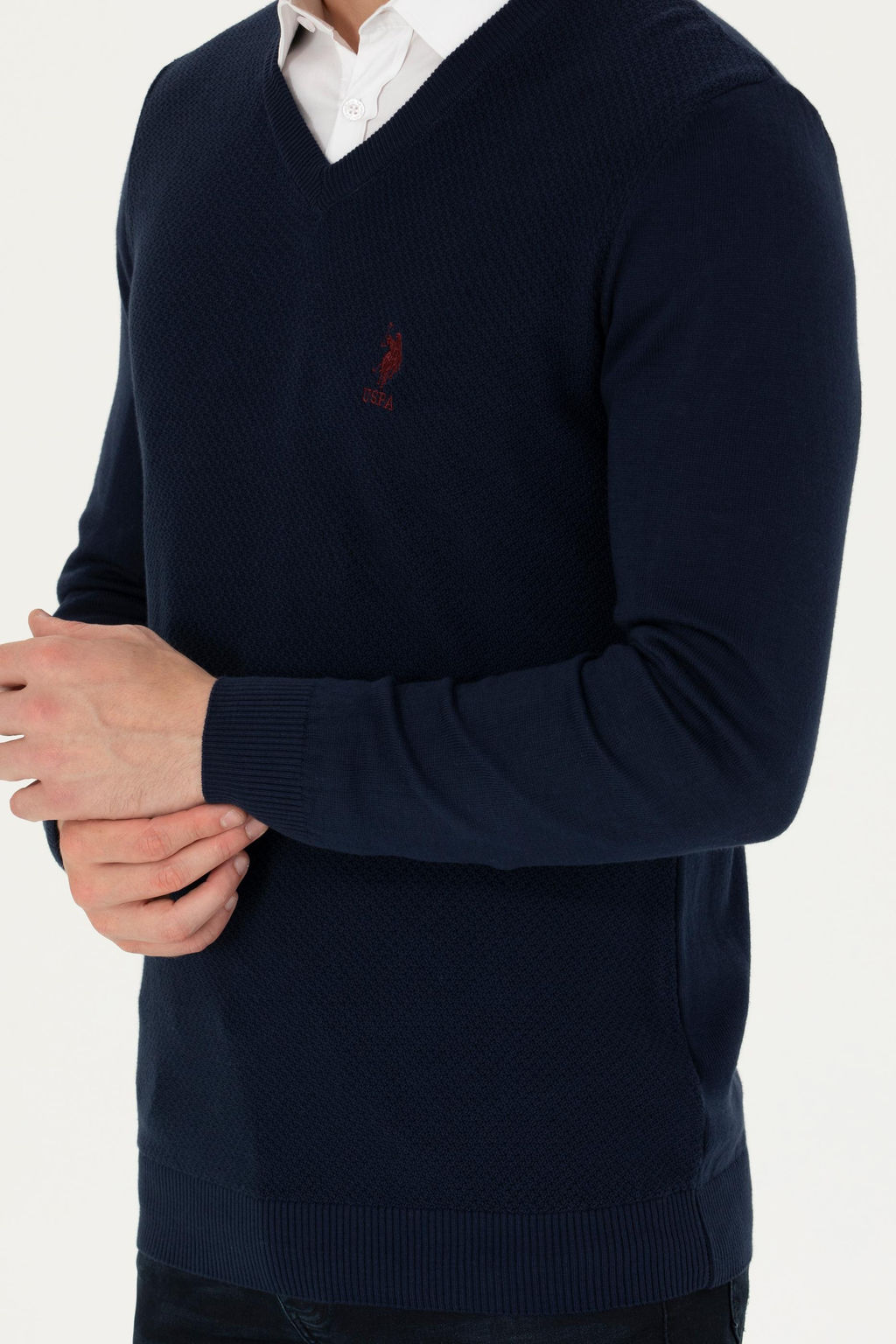 Мужской темно-синий базовый свитер Неожиданная скидка в корзине - U.s. polo assn фото 13