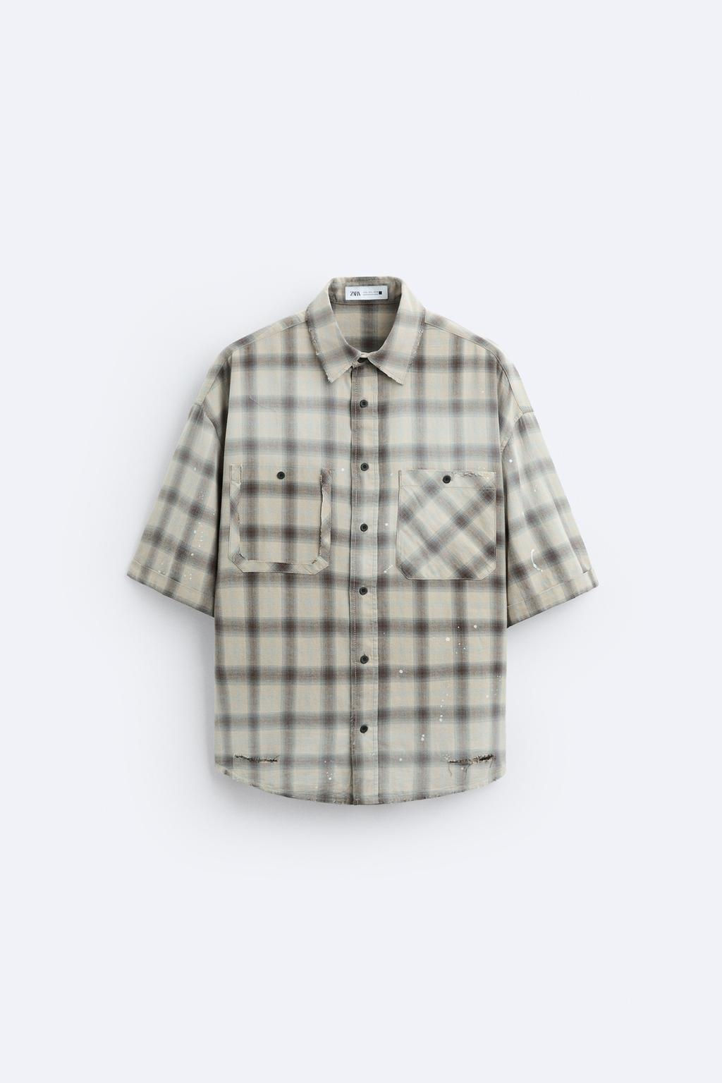 SOLUK EFEKTLI KARELI GOMLEK - Zara фото 6
