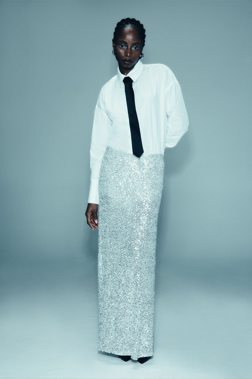 Юбка макси из пайеток