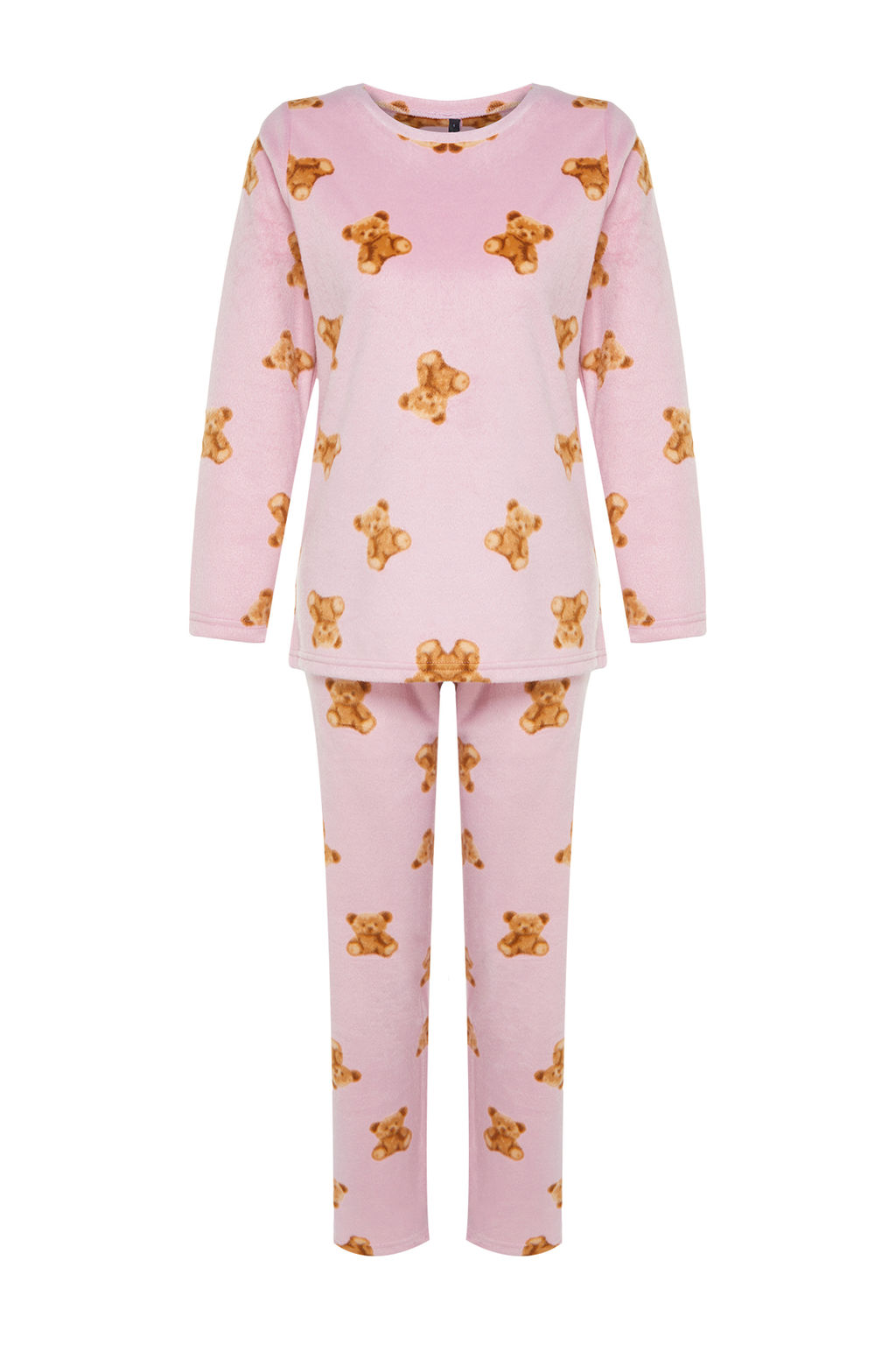 Pembe Polar Ay?c?kl? K?sl?k Orme Pijama Tak?m? THMAW24PT00272