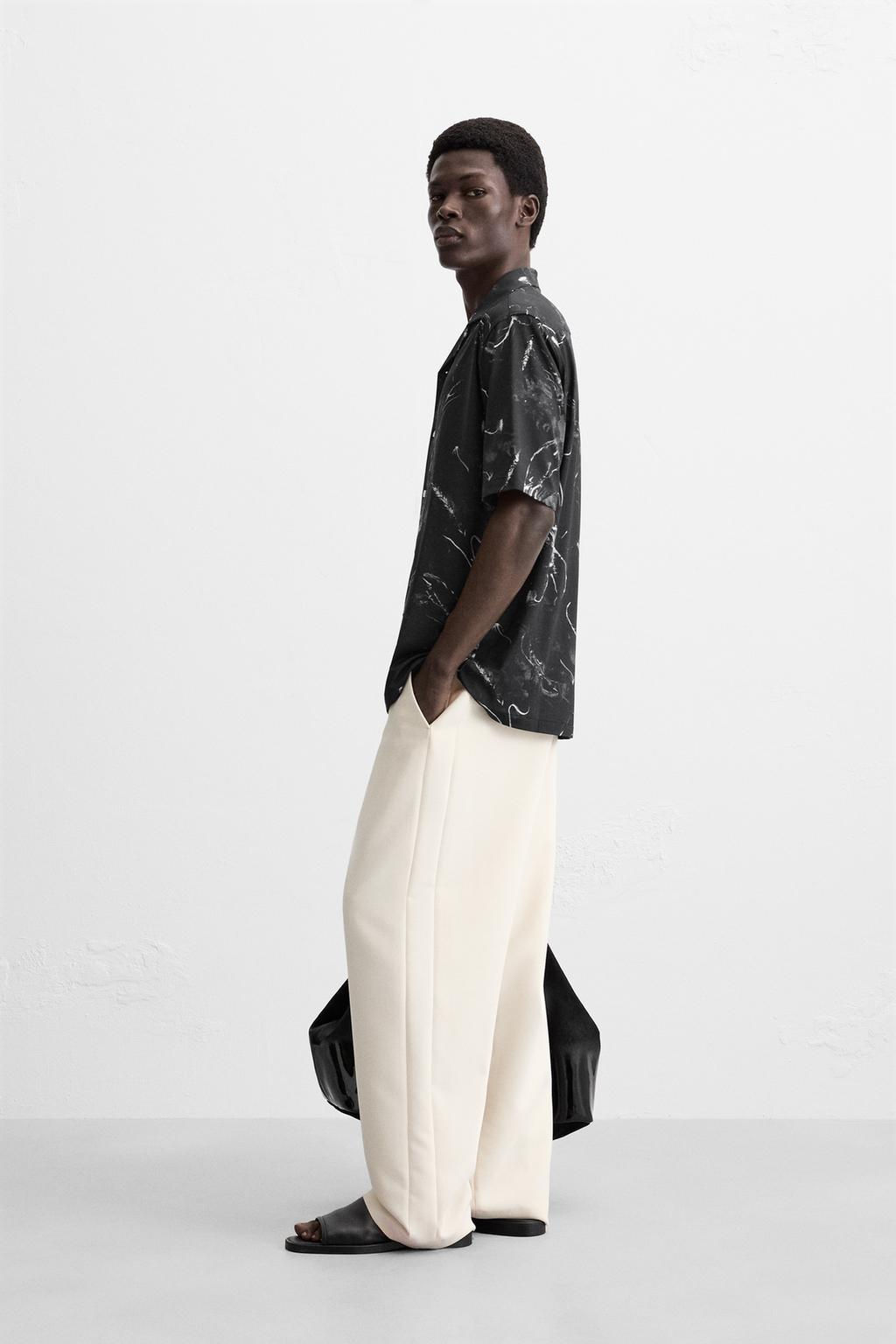 ABSTRACT PRINT STRETCH SHIRT - Zara фото 4