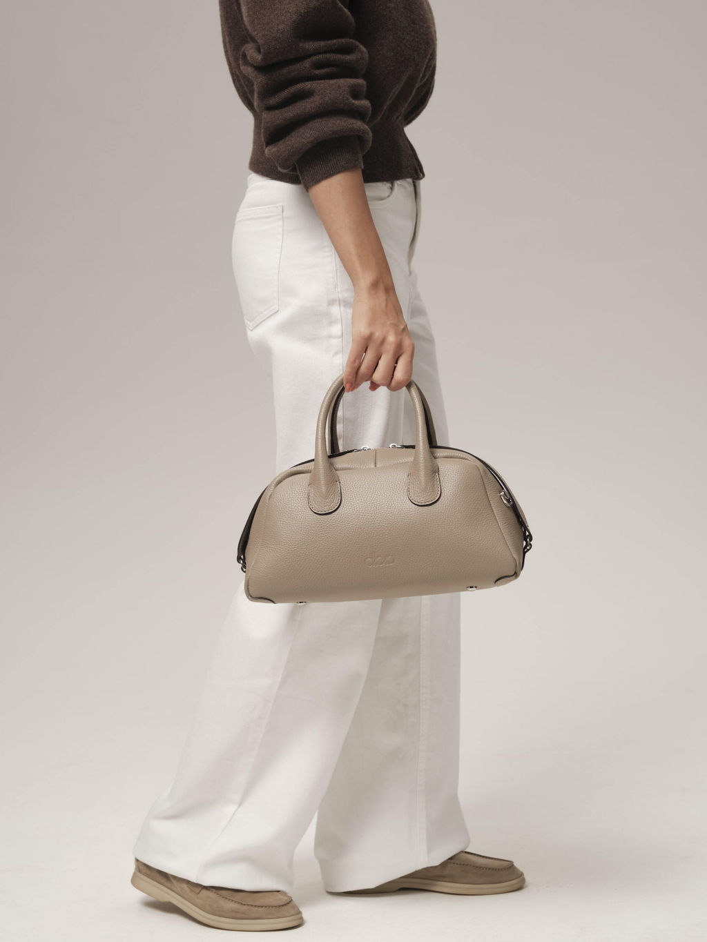 Кожаная сумка Kandys DBR 31206 бежевый латте  фото 6