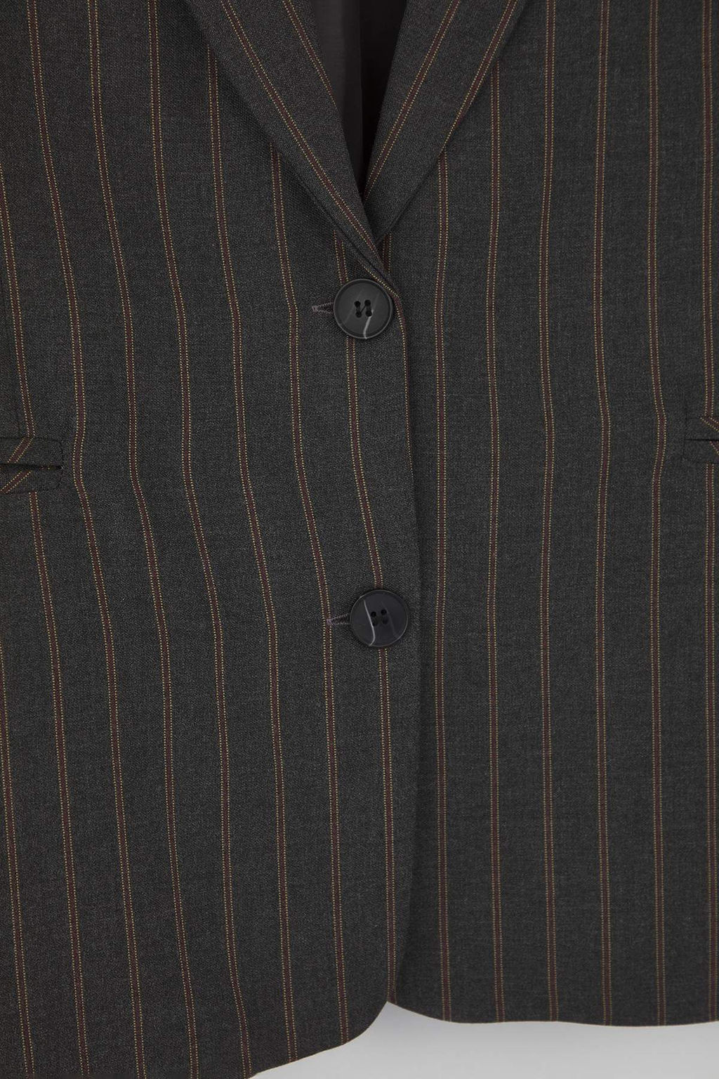 Antrasit Kahverengi Cizgili Oversize Blazer Ceket TWOAW26BC00024 - Trendyolmilla фото 4