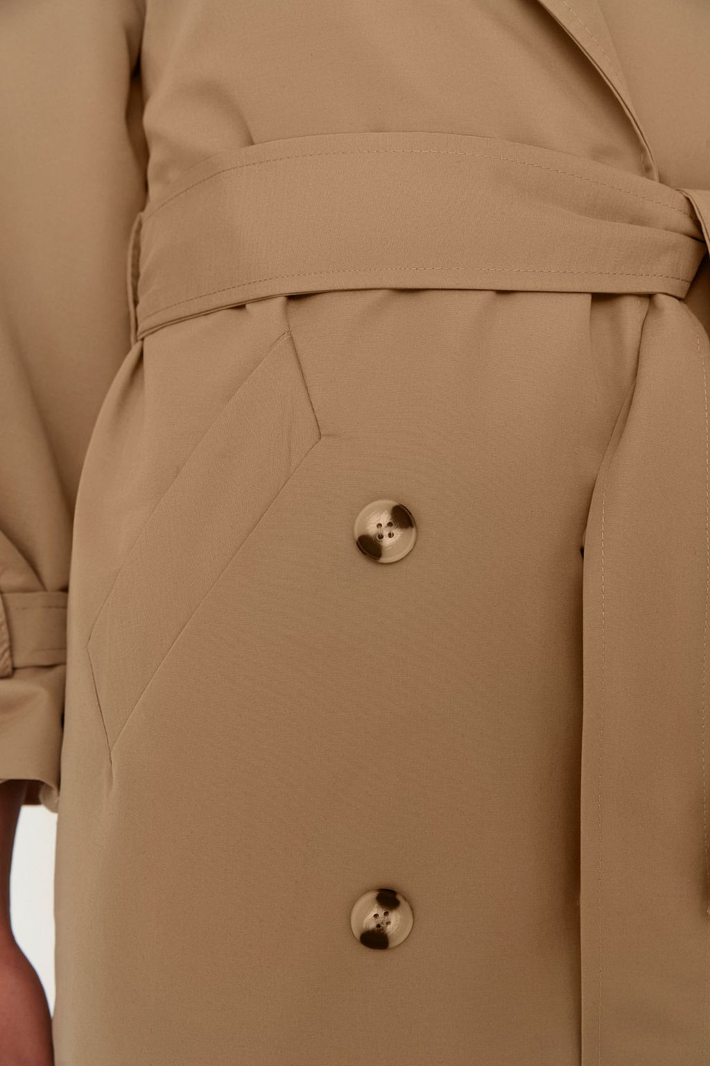 Trendyolmilla Haki Kemerli Ruzgarl?k Detayl? Su Itici Uzun Trenckot TWOSS21TR0005  фото 36