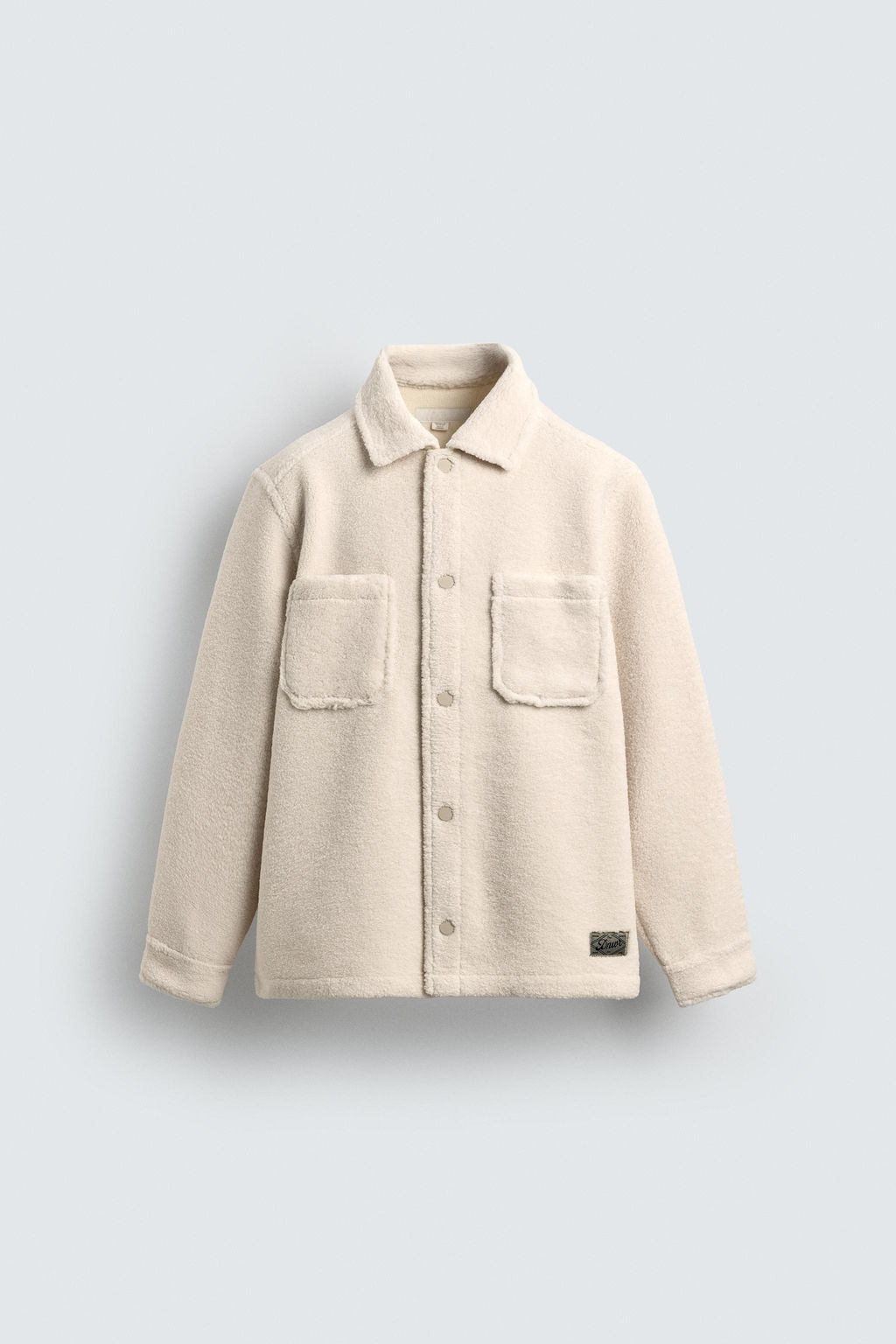 FAUX SHEARLING EFFECT OVERSHIRT WITH POCKETS - Zara фото 7