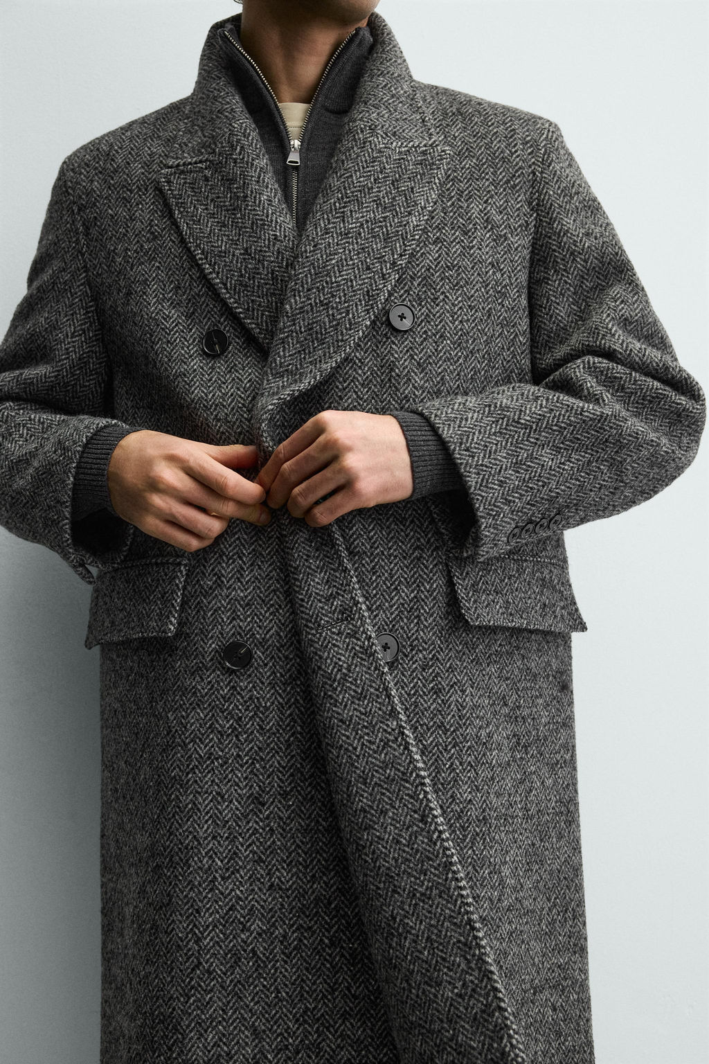 HERRINGBONE WOOL COAT - Zara фото 5