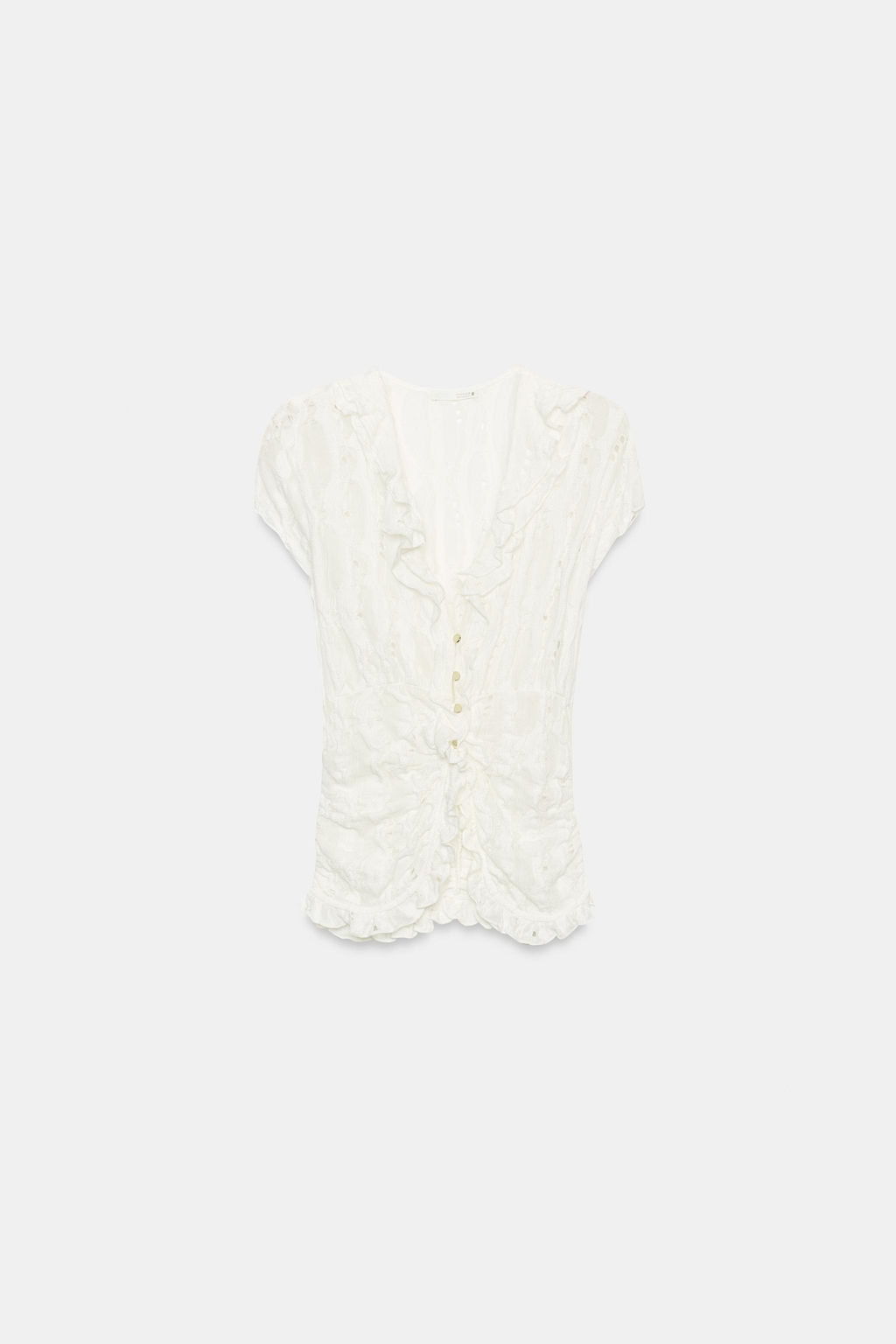 BLUSA ROTOS VOLANTES / Blanco roto - Zara фото 6