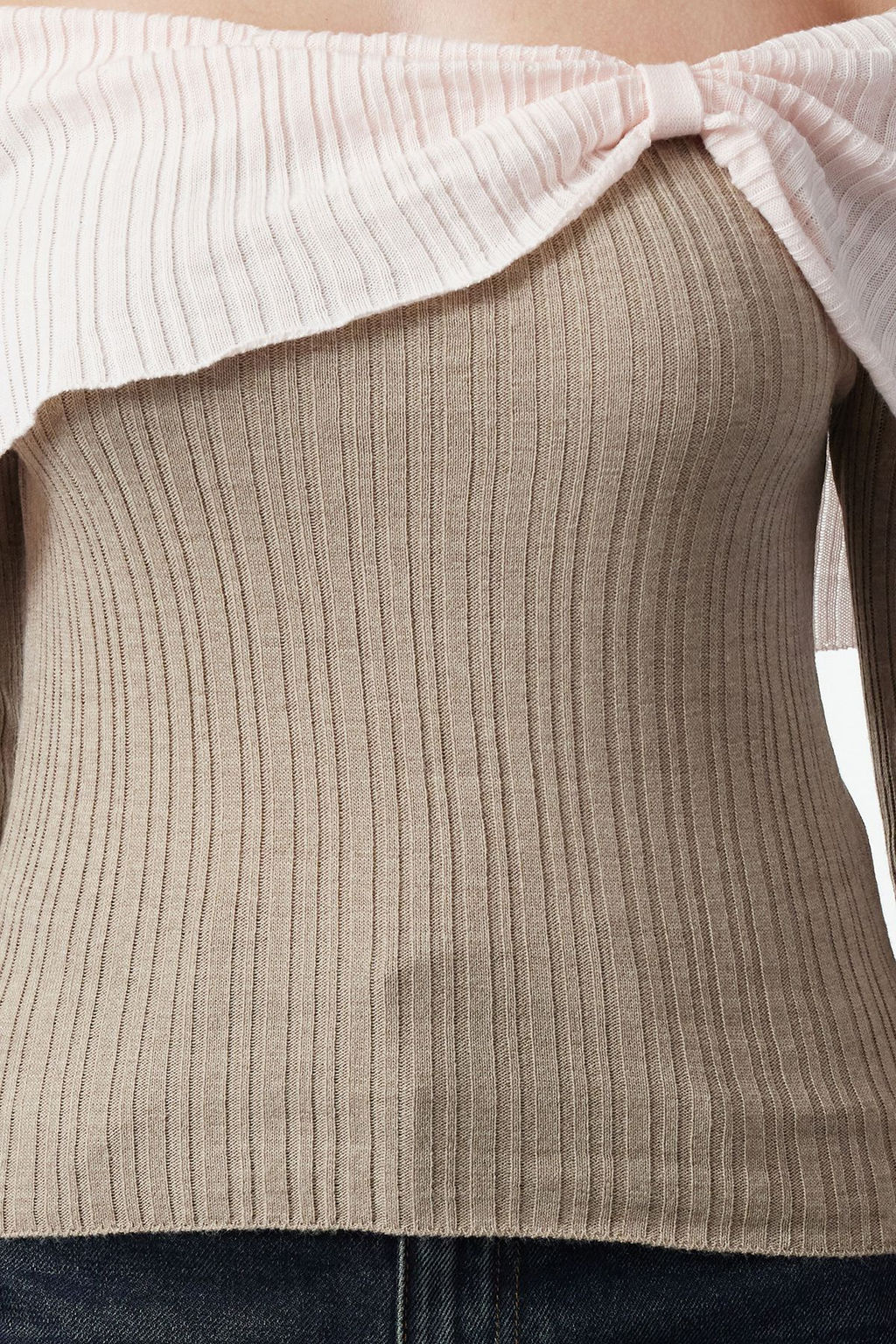 Siyah Carmen Yaka Renk Bloklu Fitted/Vucudu Saran Triko Kazak TWOAW25KZ00170 - Trendyolmilla фото 8