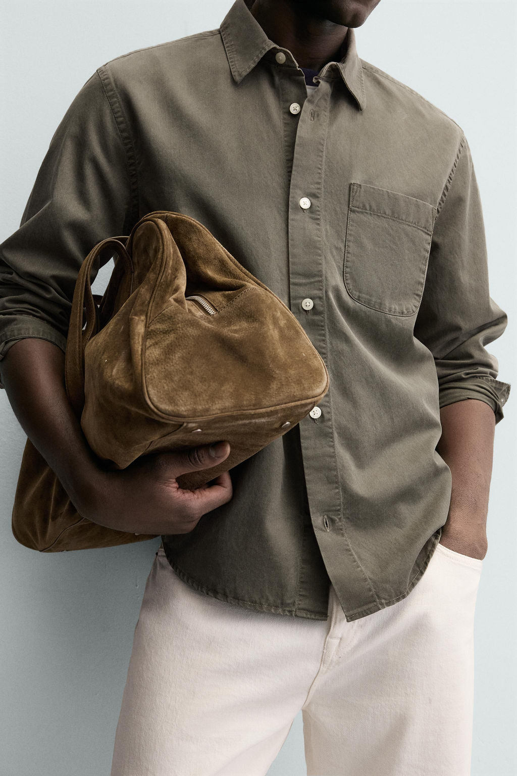 CAMISA FLUIDA LAVADA / VERDE - Zara фото 5