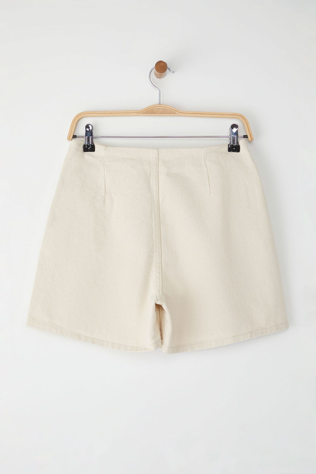 Trendyolmilla Ekru Aksesuar Detayl? Yuksek Bel Denim Sort Etek TWOSS25SR00200  фото 8