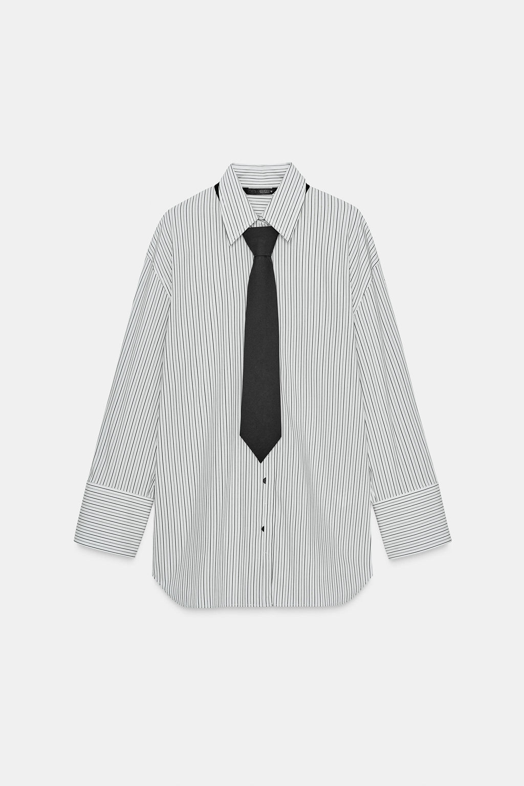POPLIN SHIRT WITH TIE - Zara фото 6
