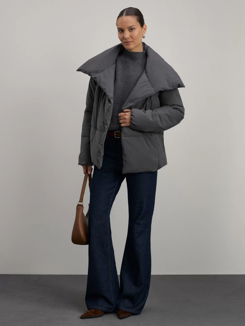 Куртка стеганая с объемным воротником / Zarina  фото 2