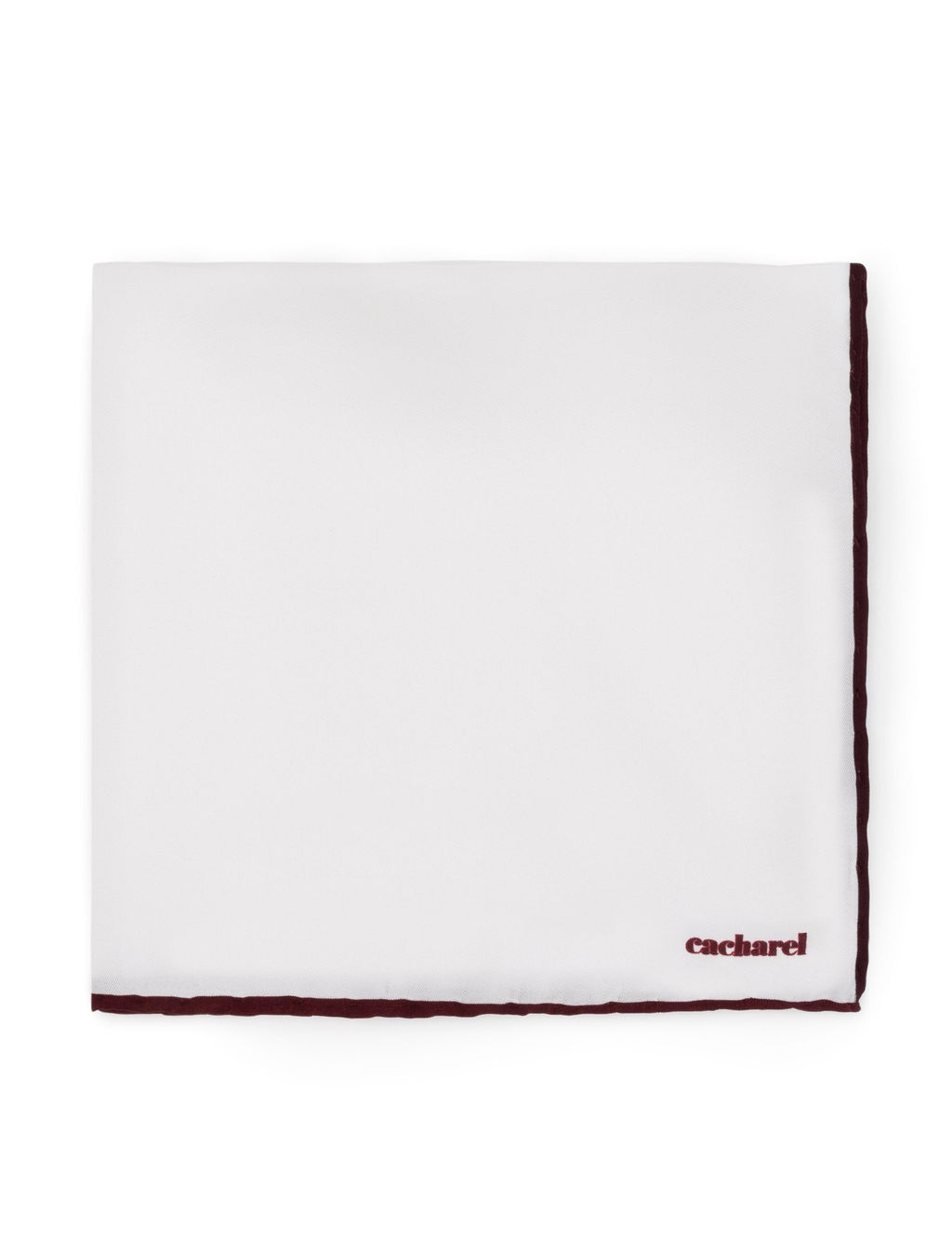 Бордово-красный базовый шелковый платок - Cacharel фото 3