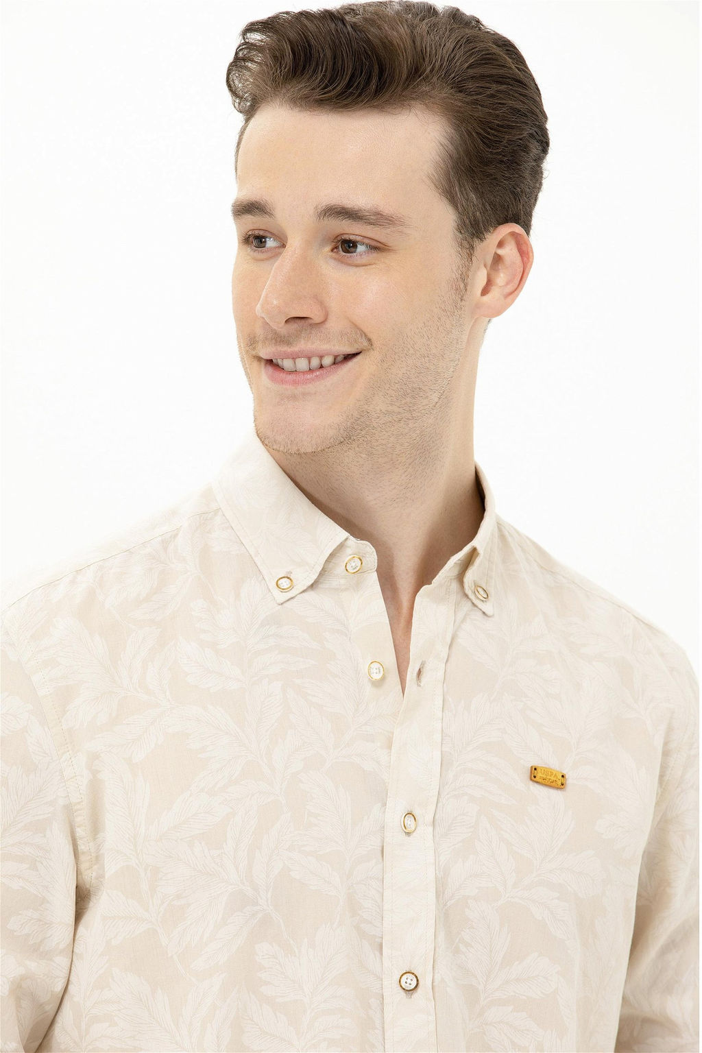 U. S. Polo Assn Мужская рубашка с длинным рукавом цвета экрю - U.s. polo assn фото 11