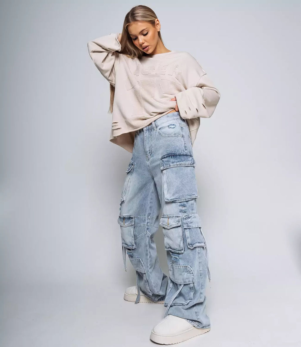 Джинсы #КТ3615, голубой