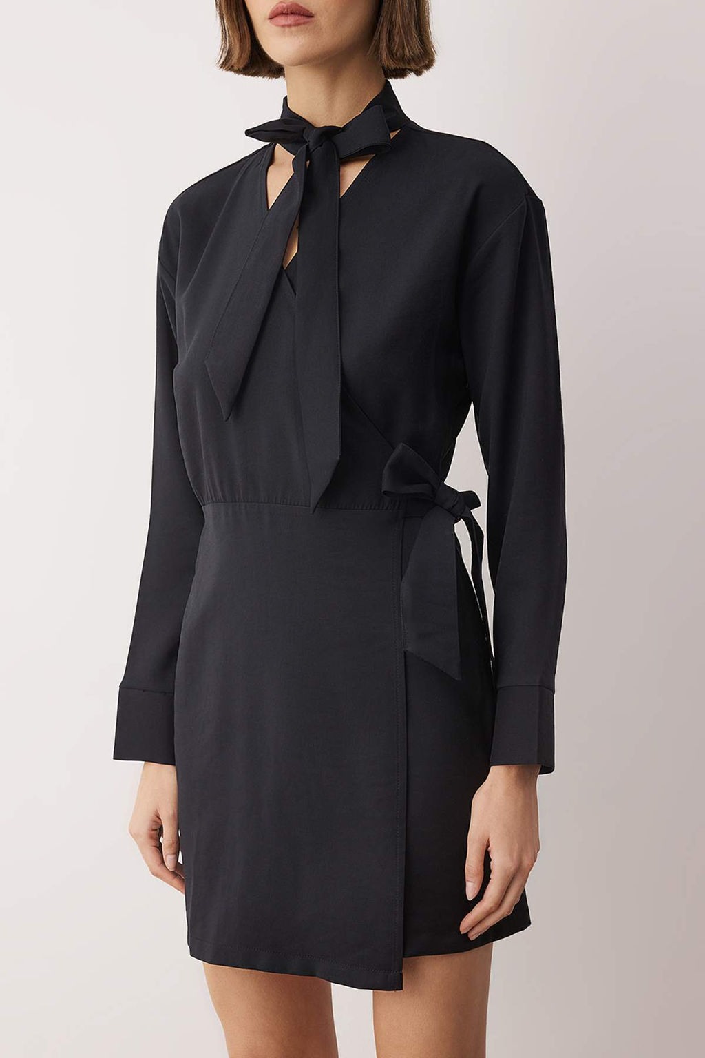 Siyah Duz K?sa / Mini Dokuma Elbise TWOAW26EL00291 - Trendyolmilla фото 2