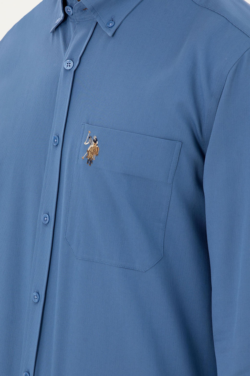 Мужская темно-синяя рубашка с длинным рукавом Неожиданная скидка в корзине - U.s. polo assn фото 7