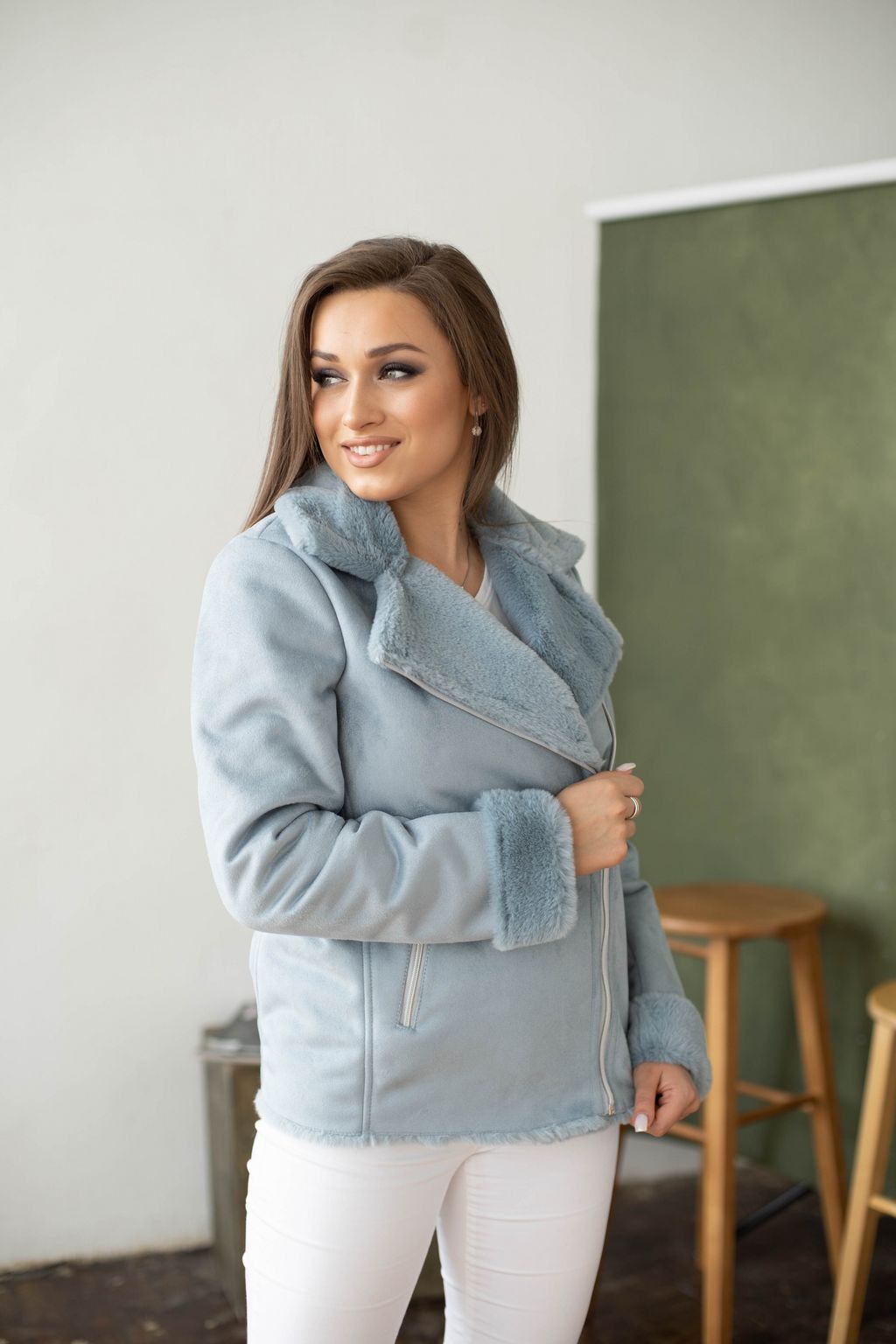 Дублёнка женская демисезонная 22560 (бежевый) - Kankan фото 9