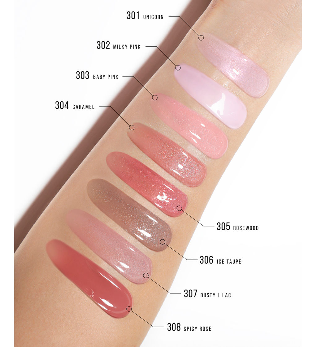 LuxVisage Блеск-плампер для губ LIP volumizer hot vanilla, тон 307 Dusty Lilac, Unicorn 2.9г - Golden rose фото 4