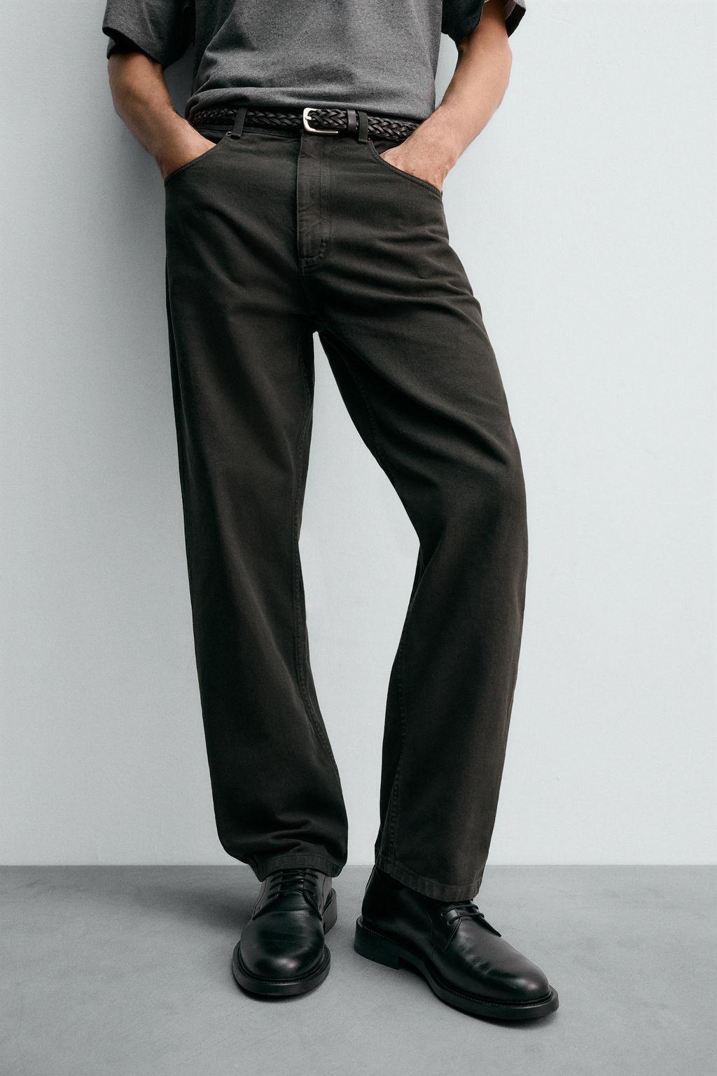 TEXTURED STRAIGHT-LEG TROUSERS - Zara фото 5