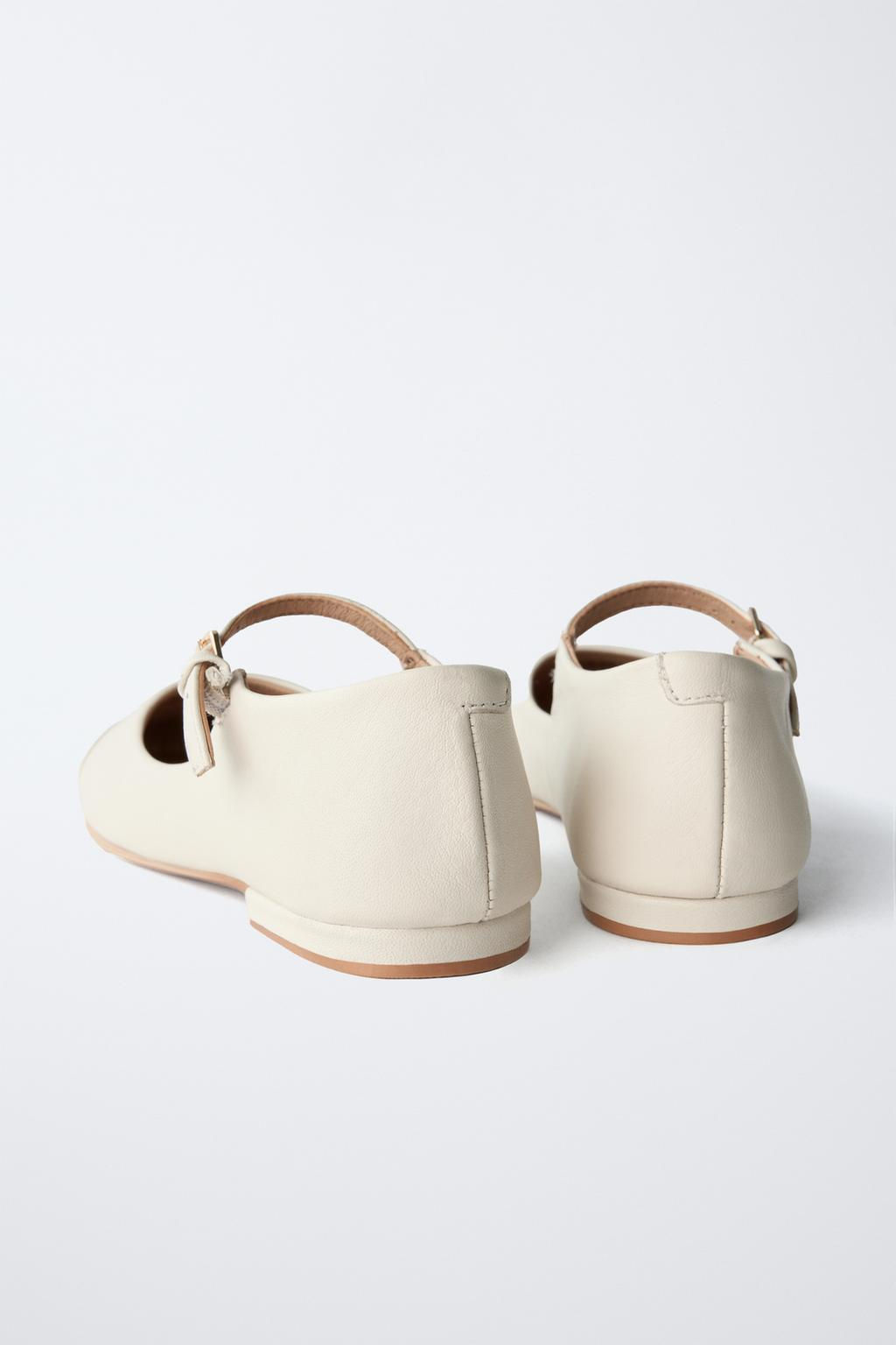 LEATHER BALLET FLATS - Zara фото 4