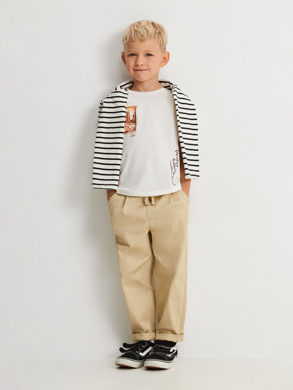 ACOOLA / Брюки детские для мальчиков Kaponi бежевый  фото 4