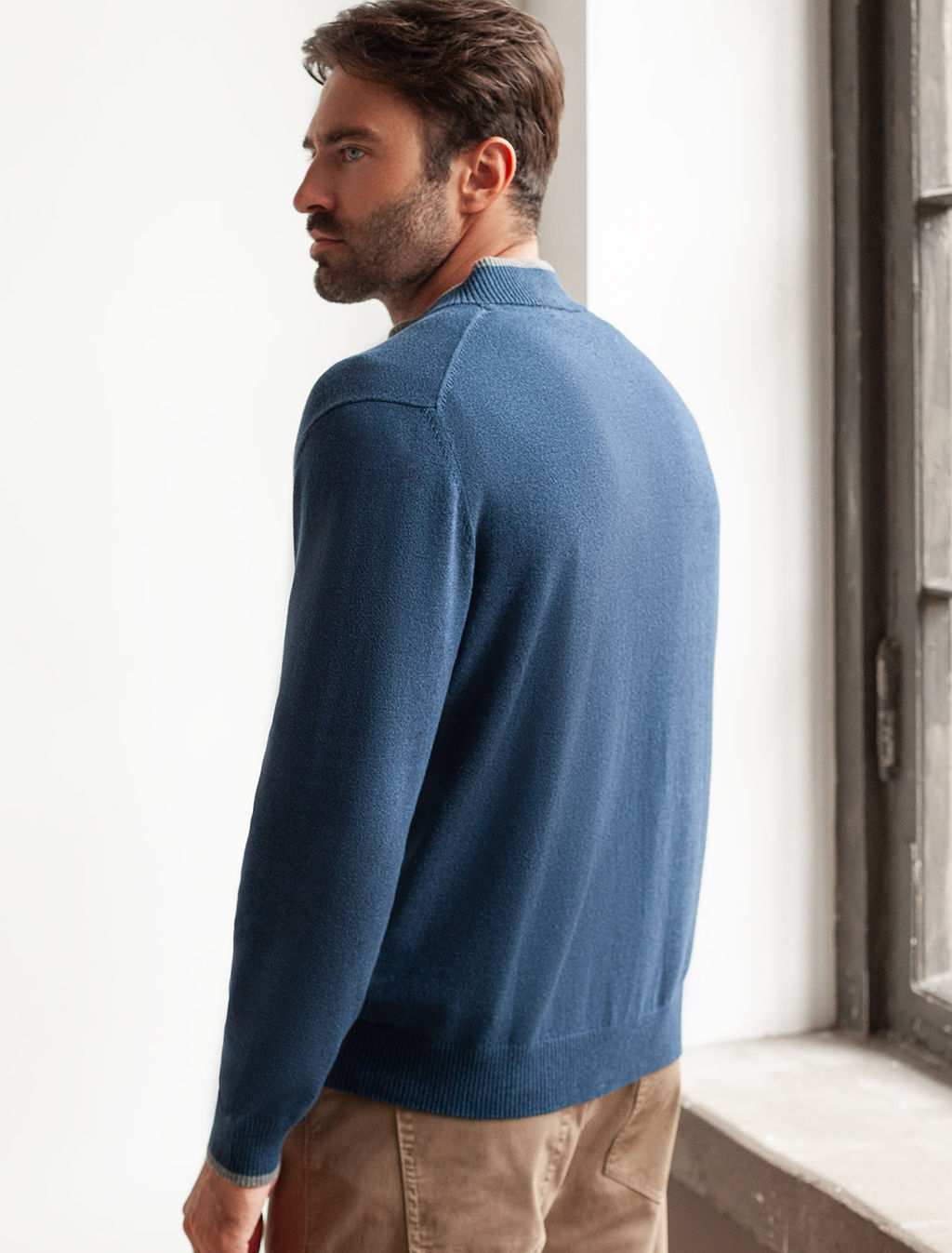 Кардиган на молнии из хлопка с нейлоном - Vilatte фото 4