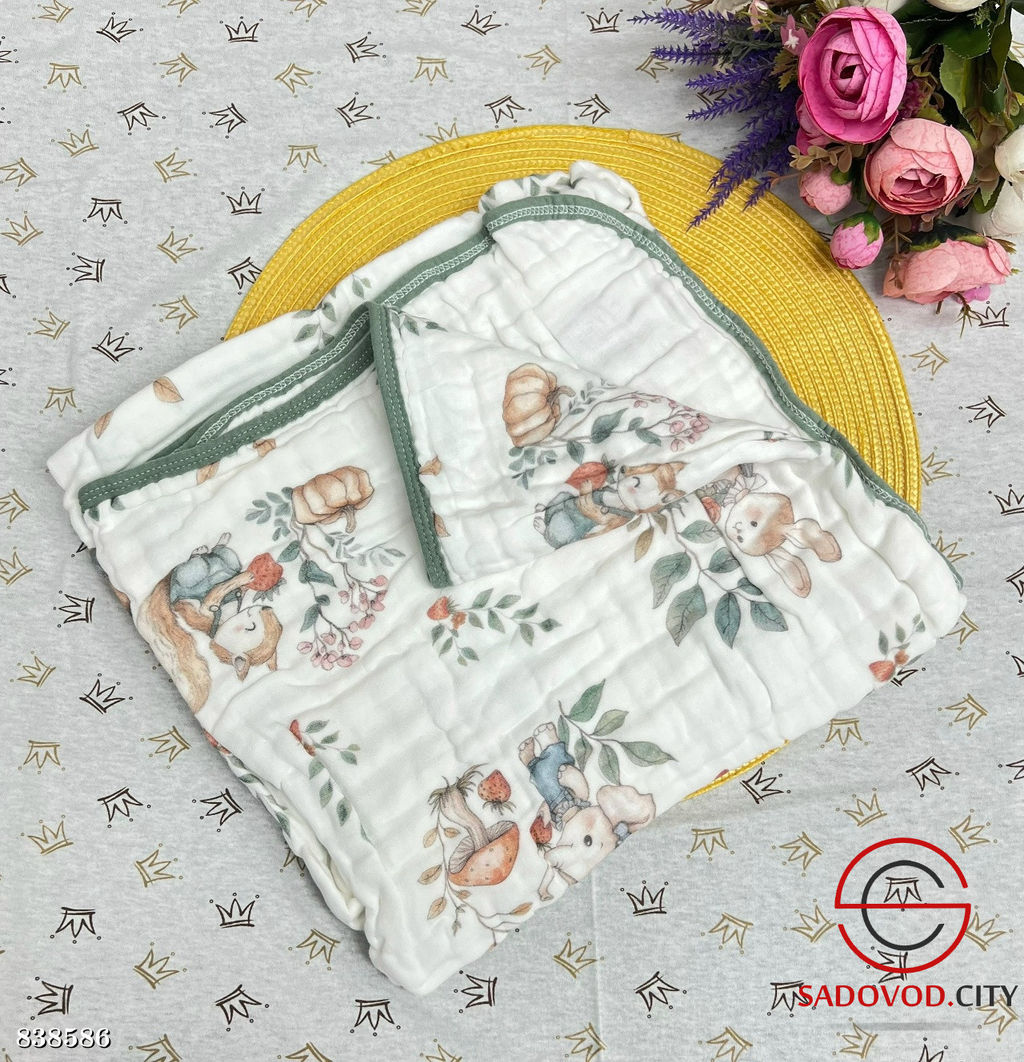 Муслиновое одеяло-плед для малышей