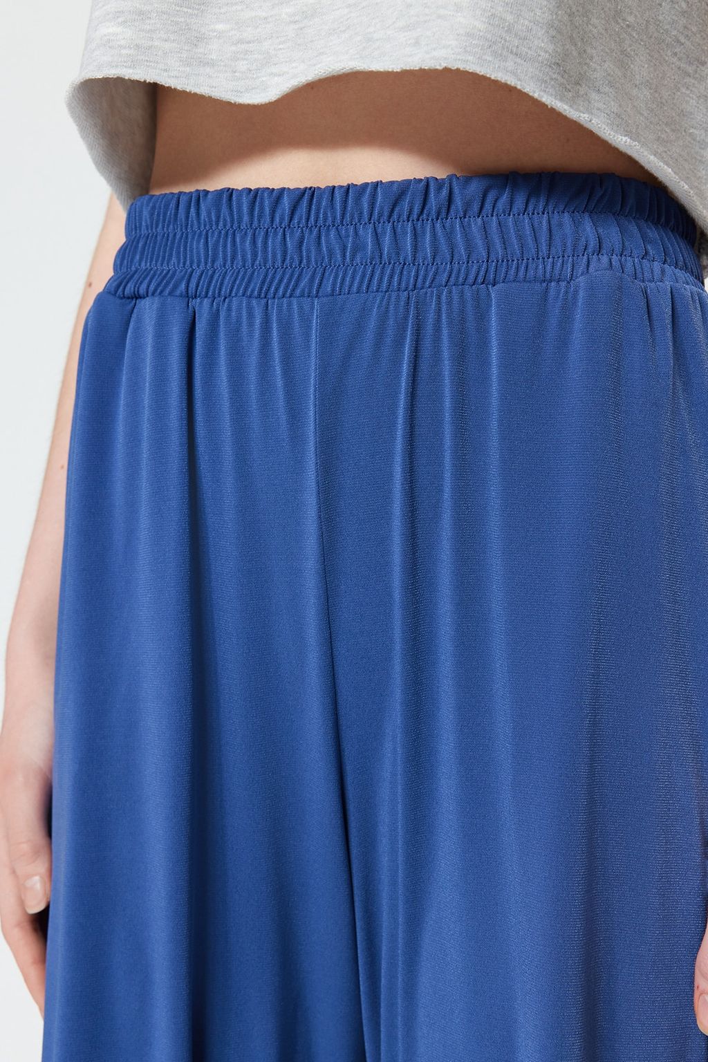 TRENDYOLMILLA Siyah Wide Leg/Rahat Kesim Yuksek Bel Esnek Orme Pantolon TWOSS23PL00129  фото 3