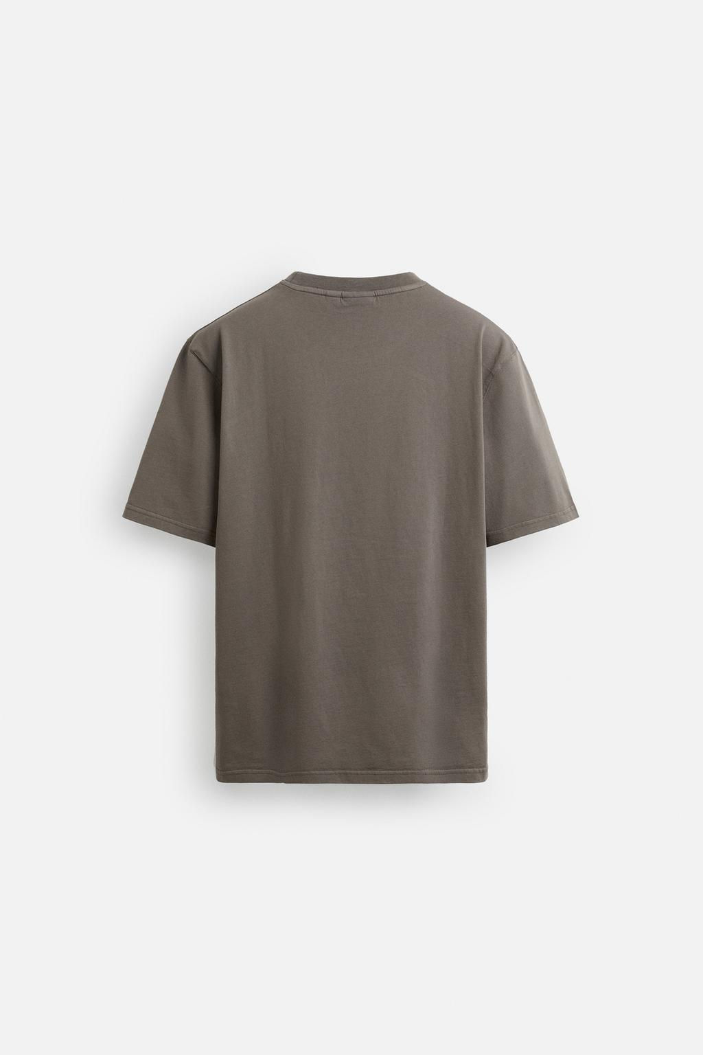 SLIM FIT MEDIUM WEIGHT T-SHIRT - Zara фото 9