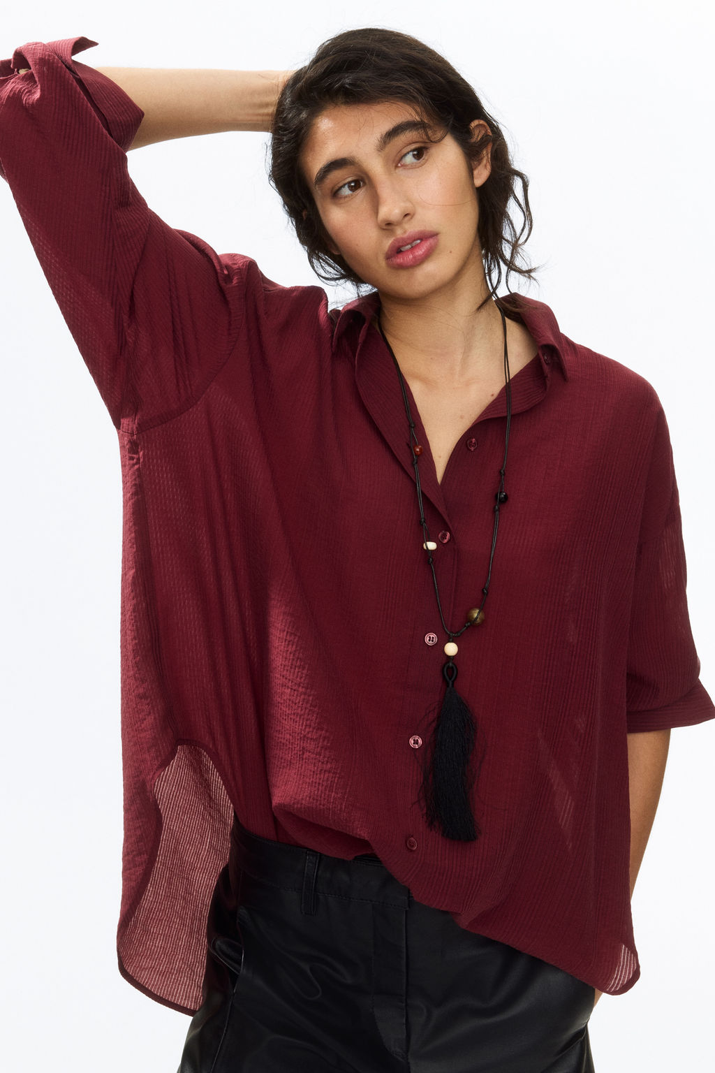 Camisa oversize con efecto arrugado - H&m фото 6